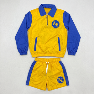 2026 Cotton Shorts <b>Sets</b> Windbreaker Tracksuits Men 2 Piece Solid Casual Long Sleeve Street Wear - Product Image 1