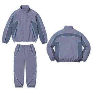 Conjunto Deportivo de Dos Piezas para Hombre, Chaqueta Cortavientos Impermeable y Pantalones con Estampado Verde, Ropa Deportiva Informal, Corte Holgado, Traje para Correr, 100% - Product Image 4