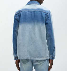 เสื้อเชิ้ตเดนิมผ้าฝ้ายสไตล์วินเทจ ระบายอากาศได้ดี แขนยาว สีน้ำเงิน สำหรับผู้ชาย ทรงลำลอง ติดกระดุม ซักแล้ว ใส่สบาย - Product Image 2