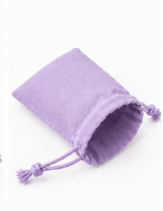 Pochette cadeau en coton violet avec cordon de serrage, texture gaufrée, petite pochette anti-poussière avec cordon à pompon pour emballage cadeau - Product Image 2