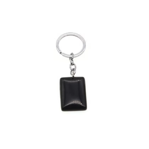 High quality Crystal Keychain Black onyx Rectangle <b>Key</b> Chine Natural Stone <b>Key</b> <b>Holder</b> Gifts for Women <b>Key</b> <b>Chain</b> wholesaler - Product Image 1