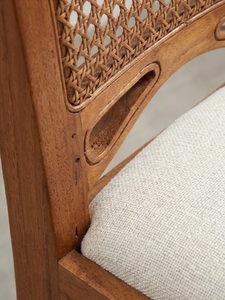 Chaise de salle à manger moderne en bois, chaise de restaurant rembourrée, siège et dossier en tissu pour hôtel, café, salle à manger - Product Image 3
