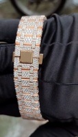 Montre mécanique automatique de luxe pour hommes NYC DIAMOND EMPIRE en or rose, 41 mm, carrée, analogique, avec cristal saphir, lumineuse, en acier inoxydable