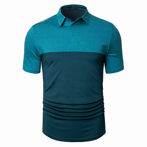 เสื้อโปโลขายส่งปี 2026 สำหรับผู้ชาย คอปกสองสี ผลิตจากผ้าฝ้ายโพลีเอสเตอร์ 100% ป้องกันการยับ ลายเรียบ เสื้อโปโลสำหรับตีกอล์ฟ - Product Image 1