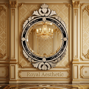 Miroir mural décoratif baroque vénitien orné |   Miroir en verre vintage antique de luxe pour le salon, la chambre à coucher, la décoration de la maison - Product Image 4