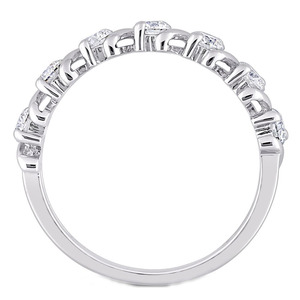 Bague semi-éternelle en or blanc 14 carats avec diamant de laboratoire certifié IGI, taille brillant rond de 1,00 carat, couleur F, clarté VS1 - Product Image 3