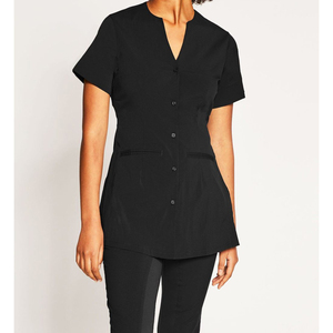 Uniforme de Peluquería Unisex Transpirable de Spandex, Cómodo, de Poliéster y Algodón, Túnica Elegante para Salón de Belleza con Bolsillos y Logotipo Personalizado - Product Image 5