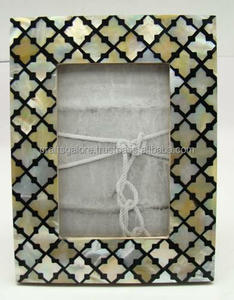 Décoration Cadre photo de luxe en MDF avec incrustation de nacre Cadre photo décoratif pour maisons modernes et décoration de table - Product Image 1