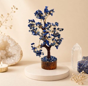 ALIF 300 Chips Árbol de la Fortuna de Lapislázuli Natural Hecho a Mano con Gemas, Decoración para el Hogar, Meditación, Reiki, Regalo, Venta al por Mayor, Gujarat - Product Image 2