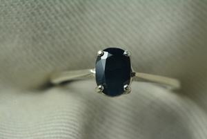 Certified Midnight Blue Sapphire Ring Sterling Silver Solitaire Natural September Birthstone Jewelry <b>Gift</b> For Her - Product Image 6