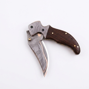 Handmade Copper Damascus Steel <b>EDC</b> Hunting Outdoor Camping Folding <b>Pocket</b> <b>Knife</b> with rosewood handle Wholesale Supplier - Product Image 1