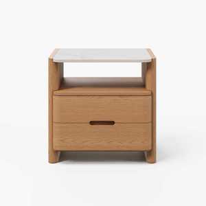 Mueble de Salón Minimalista de Madera Maciza con un Cajón y Estante Abierto, Mueble de Almacenamiento para Decoración Moderna del Hogar, Ahorro de Espacio - Product Image 1
