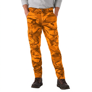 New Arrival Multi <b>Pockets</b> Wide Leg Pants Plain Elastic Waist Lightweight Breathable <b>Trousers</b> for Men - Product Image 4