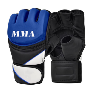 Vente en gros de gants de boxe MMA en cuir de vachette véritable Muay Thai Sac de sable Gants de boxe UFC avec poignées demi-doigts - Product Image 1