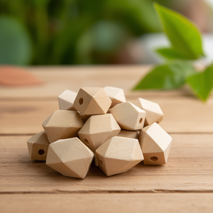 Cuentas espaciadoras de madera natural a granel - Cuentas de madera sin acabar para la fabricación de joyas y proyectos de manualidades, fabricante de la India - Product Image 3