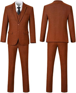 Último Diseño, Traje Formal de 3 Piezas para Hombre, Talla Grande, Corte Entallado, de Lana, para Boda, Pantalón, Chaqueta, Chaleco, Blazer, Cierre de un Botón - Product Image 1