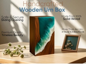 โกศบรรจุอัฐิทำมือจากไม้พะยูงลายคลื่นทะเล ขนาดกลาง 9x5.5 นิ้ว - Product Image 6
