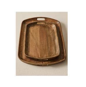 Bandeja de Madera Maciza Premium para Té, Frutas, Aperitivos, Nueces, Postres, Almacenamiento de Escritorio, Vajilla - Product Image 1