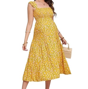 Nouvelle Collection 2026 : Robe de Maternité Imprimée Sans Manches pour Allaitement – Idéale Été et Grossesse - Product Image 1