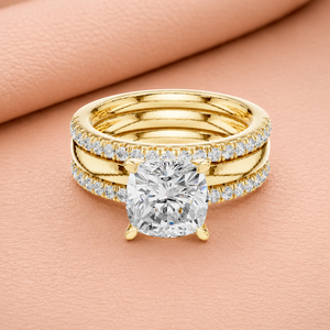 Anillo de Eternidad de Lujo con Diamantes en Forma de Pera en Oro Amarillo, Oro Blanco y Oro Rosa para Mujer, Joyería para Aniversario de Bodas - Product Image 1