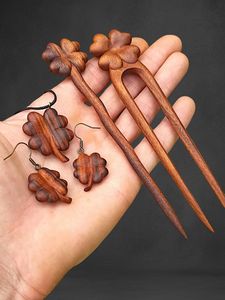 Natural Sandalwood Hair Fork Handmade Hair Pin for Thick Hair Vintage Wooden Hair Stick Fork Hairpin for Women Girls - Product Image 6