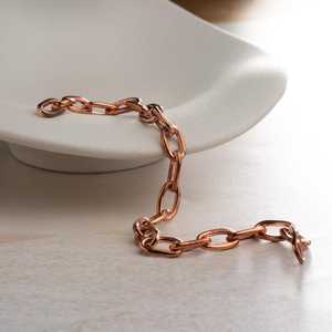 <b>Copper</b> Orbit Link Bracelet Handcrafted Geometric Chain Cuff Modern Artisan Jewelry Minimalist Statement Wrist Accessory Gift For - Product Image 1