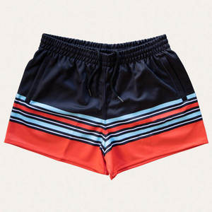 Shorts de rugby unisexes personnalisés imprimés par sublimation, respirants, à séchage rapide, avec poches et fermetures éclair, pour la course à pied et les sports de football. - Product Image 2