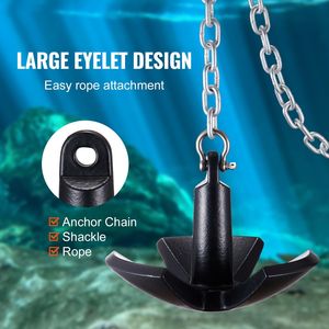 Impresionante Ancla de Hierro Fundido H de 30 LBS con Revestimiento de Vinilo Negro, Ancla Tipo Hongo de Grado Marino para Embarcaciones de 30 pies, Uso en Ríos - Product Image 4