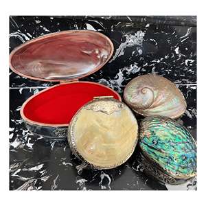 Iridescent <b>Shell</b> Jewelry Box produced with natural <b>shell</b> surface and wood base for jewelry storage and home decor use Vietnam - Product Image 6