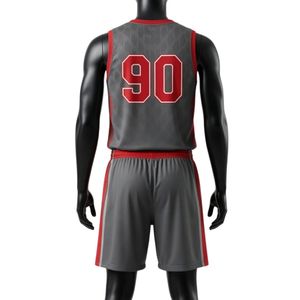 Conjunto de Uniforme de Lacrosse Sublimado en Gris y Rojo para Hombre, Uniforme Deportivo de Poliéster para Equipos, Ropa Deportiva Ligera para Entrenamiento y Alto Rendimiento - Product Image 2