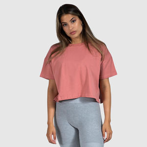 Camisetas de Verano al por Mayor con Logotipo Personalizado, Camisetas Cortas de Algodón para Mujer, Camisetas Lisas de Manga Corta - Product Image 2