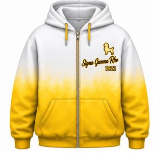 เสื้อฮู้ดผู้หญิงลายมัดย้อมสีขาวทองทรงโอเวอร์ไซส์ Sigma Gamma Rho แบบสั่งทำพิเศษสำหรับชมรมนักศึกษากรีก สไตล์แฟชั่นสตรีทแวร์ - Product Image 1