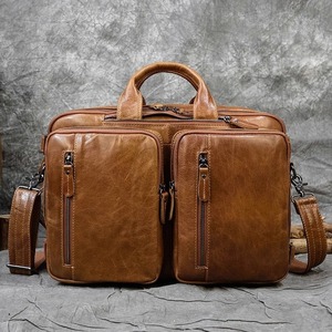 Maletín de Cuero para Negocios, Duradero, Vintage, Hecho a Mano, Multifuncional, con Bolsillos, Logotipo Personalizado, de Cuero Genuino de Lujo, para Portátil, para Hombre - Product Image 3