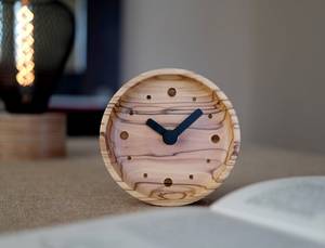 Exquisite Handcrafted Olive Wood Table <b>Clock</b> - Unique Artisanal Timepiece >Smart Table <b>Clocks</b> - Product Image 4