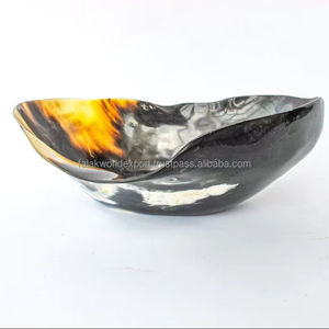 Cuenco de masa de cuerno, cuenco de vajilla de cuerno de búfalo o buey Natural en forma ovalada, cuenco de fruta decorativo, venta al por mayor, pequeño creativo de FWE - Product Image 5