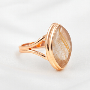 Golden Rutile Quartz <b>Ring</b> 925 Sterling Silver <b>Ring</b> <b>Statement</b> <b>Ring</b> Promise <b>Ring</b> for Her <b>Ring</b> At Unbeatable Price By Supplier - Product Image 6
