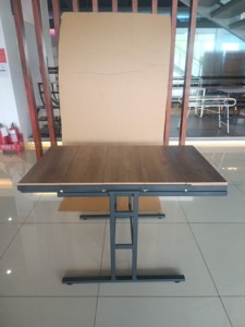 Modern Wood Metal Folding <b>Table</b> Shelf Waterproof Lumetal Brand 1 Year Warranty Made Vietnam Commercial Use Floor Mount Desk - Product Image 3