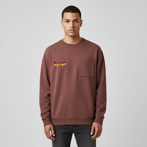 Sweat-shirts d'hiver 100 % coton de haute qualité pour hommes, col ras du cou, coupe oversize, épaules tombantes, logo personnalisé, effet délavé, vente en gros - Product Image 4