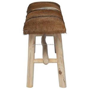 Banc en cuir fourrure, sièges luxueux rembourrés avec un cadre robuste, design doux et confortable, parfait pour le salon, la chambre à coucher - Product Image 4