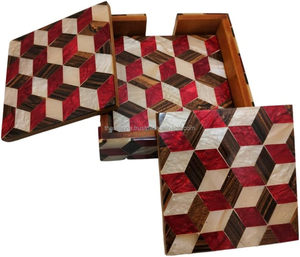 Handmade Wood <b>Coaster</b> <b>Sets</b> Unique Rustic Wood Multi Color 4 Pcs <b>Coaster</b> <b>Set</b> for Cup Glass Table Decoration - Product Image 6