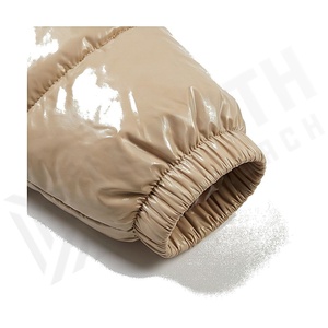 Hooded Quilted Waterproof <b>Bubble</b> Jacket Black Full Sleeve Winter Windproof Cotton Shell Knitted Fabric Polyester Filling Stand - Product Image 6