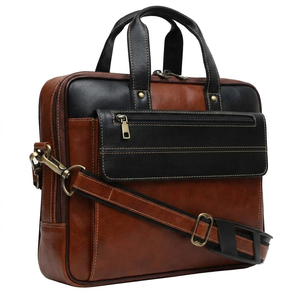 Sac messager pour ordinateur portable en cuir de veau brun de haute qualité, classique, durable, imperméable, écologique, antichoc et léger - Product Image 5
