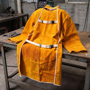 Veste de soudeur en cuir de vachette pleine fleur haute performance JNM SAFETY modèle JNM-335, résistante au feu et imperméable, vente en gros - Product Image 4