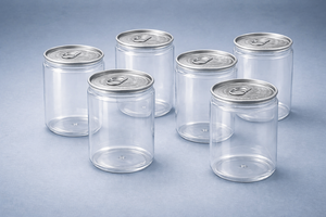 Pot en PET de 330 ml, épaisseur 0,3 mm, avec couvercle en aluminium, impression sérigraphique dorée, pour café/thé/jus/soda, logo personnalisable - Product Image 5