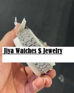 Montre de luxe pour homme en acier inoxydable avec cadran à chiffres arabes, style hip-hop, sertie de diamants Moissanite VVS, mouvement à quartz et aiguilles. - Product Image 5