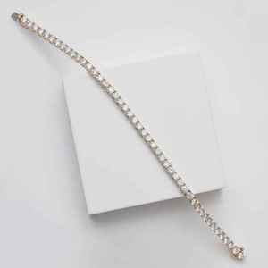 Élégant Bracelet Tennis Hip Hop en Moissanite Plaqué Or Rose Style Diamant, Coupe Ronde Brillante, Bijou Unisexe, Cadeau Tendance Quotidienne - Product Image 4