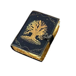 Handmade Classic Witchcraft Spell Book Shadows Large Grimoire Printed Leather Journal Tree Life Design Deckle Edge Genuine - Product Image 6