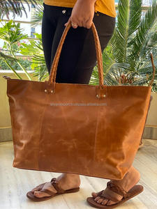 New Vintage Full Grain <b>Leather</b> Tote Bag Women Genuine <b>Leather</b> <b>Shopping</b> Bag Unique Stylish Collection Multi Purpose Shoulder Bag - Product Image 3
