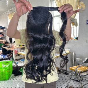 CDYHAIRVN Extension de queue de cheval ondulée naturelle de 22 pouces, cheveux humains vierges vietnamiens non Remy, personnalisable, légère et facile - Product Image 3