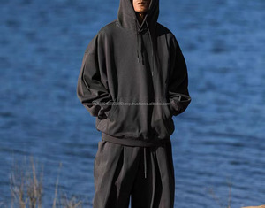 Sweat à capuche tendance, épaules dénudées, pull-over épais, couleur unie, à capuche, ample, logo imprimé, grande taille, vêtements de travail - Product Image 4